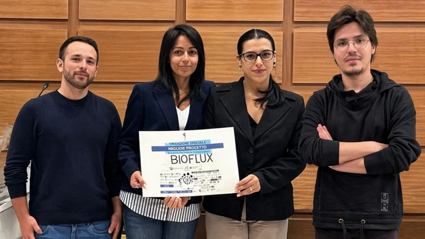 Da sinistra: Giuseppe Staffieri, Arianna Pittiglio, Martina Petitti e Lorenzo Maiuri, i protagonisti del progetto Bioflux