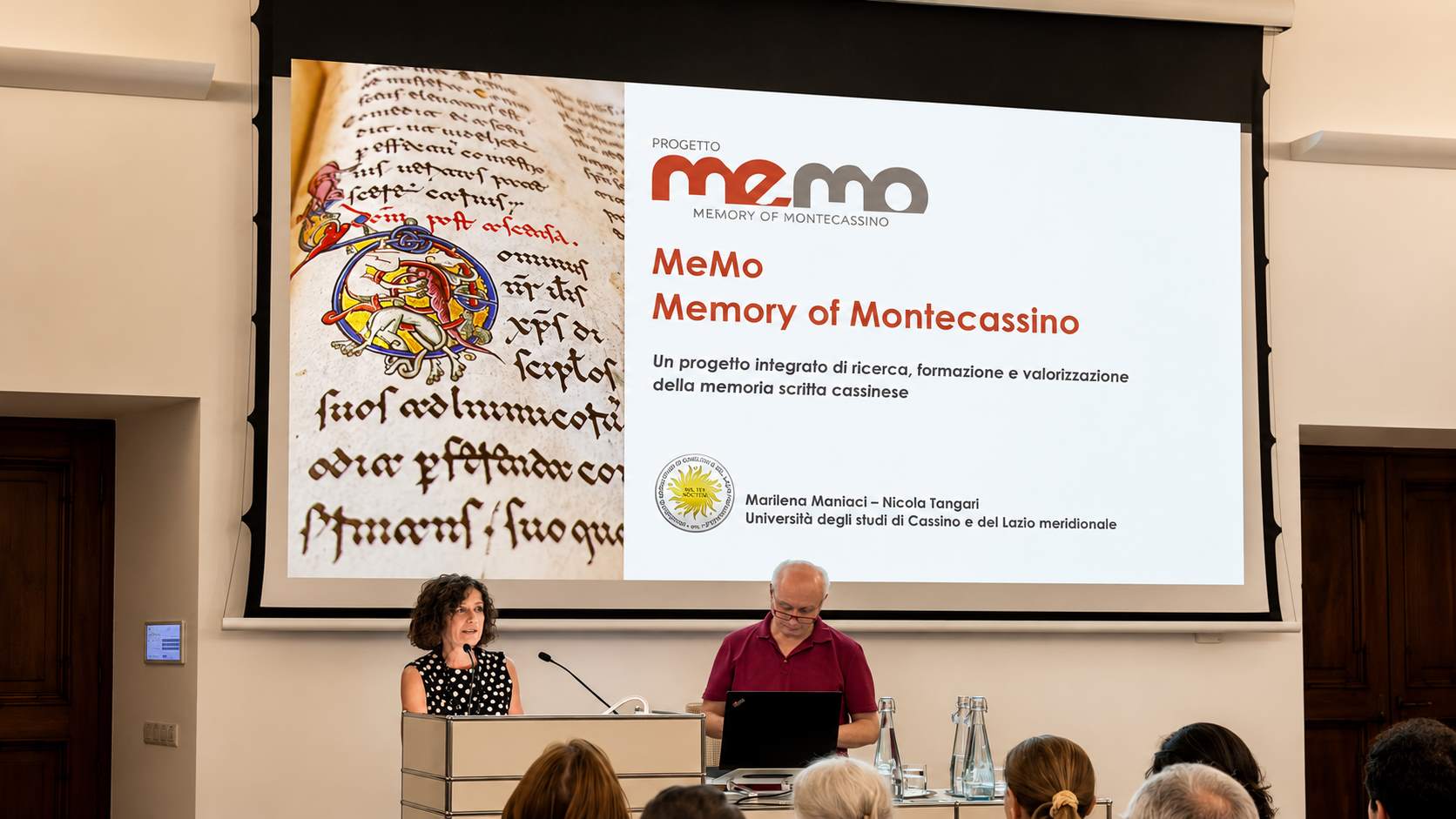 Marilena Maniaci e Nicola Tangari durante un convegno